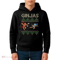 Ginjas Gingerbread Ninjas Throwing Stars Ugly Christmas Kids Hoodie thumb 4