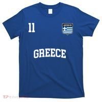 Greece Gift No 11 Greek Flag Football Soccer Team T-Shirt thumb 0