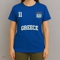 Greece Gift No 11 Greek Flag Football Soccer Team T-Shirt thumb 4