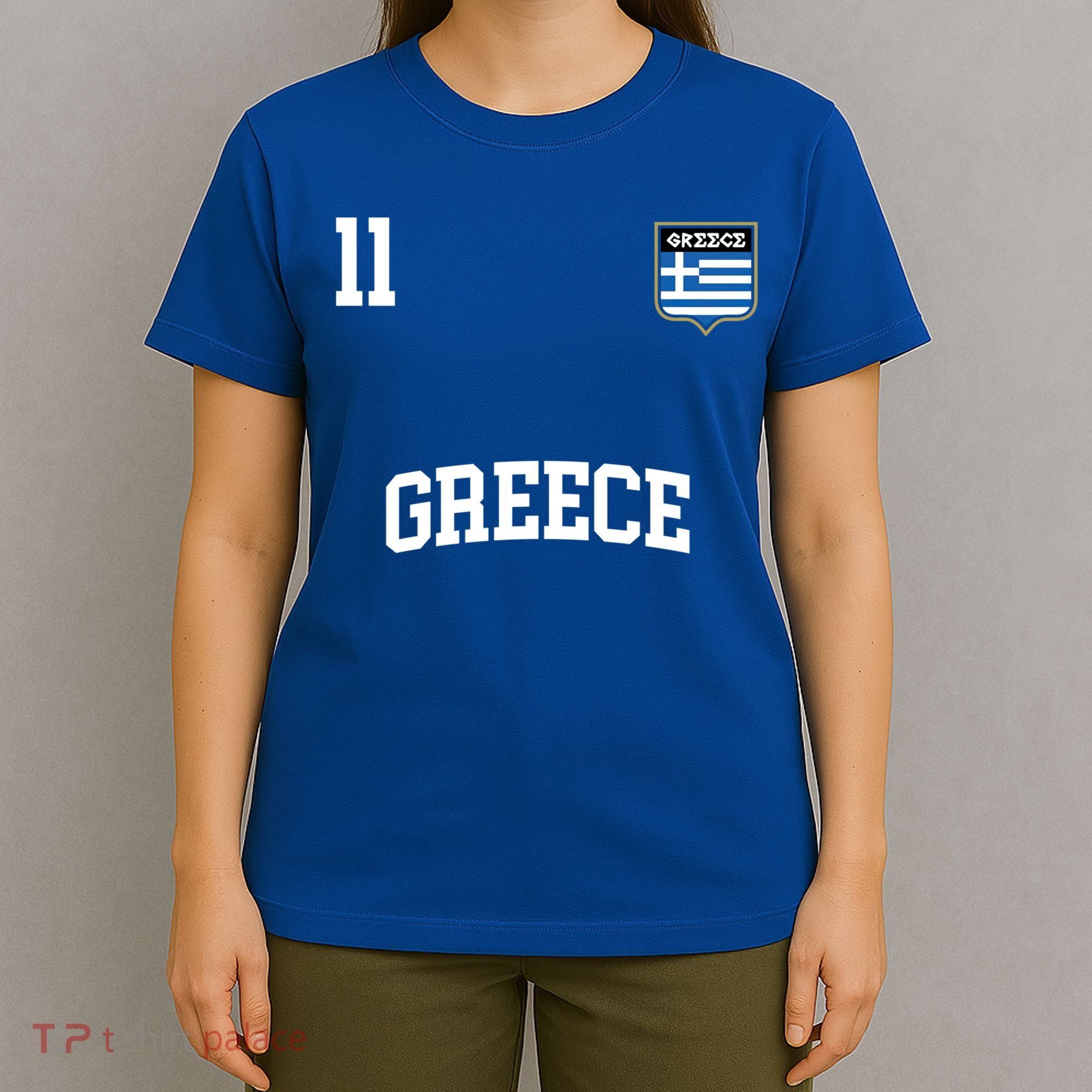 Greece Gift No 11 Greek Flag Football Soccer Team T-Shirt