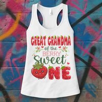 Great Grandma Of The Berry Sweet One 1st Birthday Strawberry Women's Tank Top thumb 3