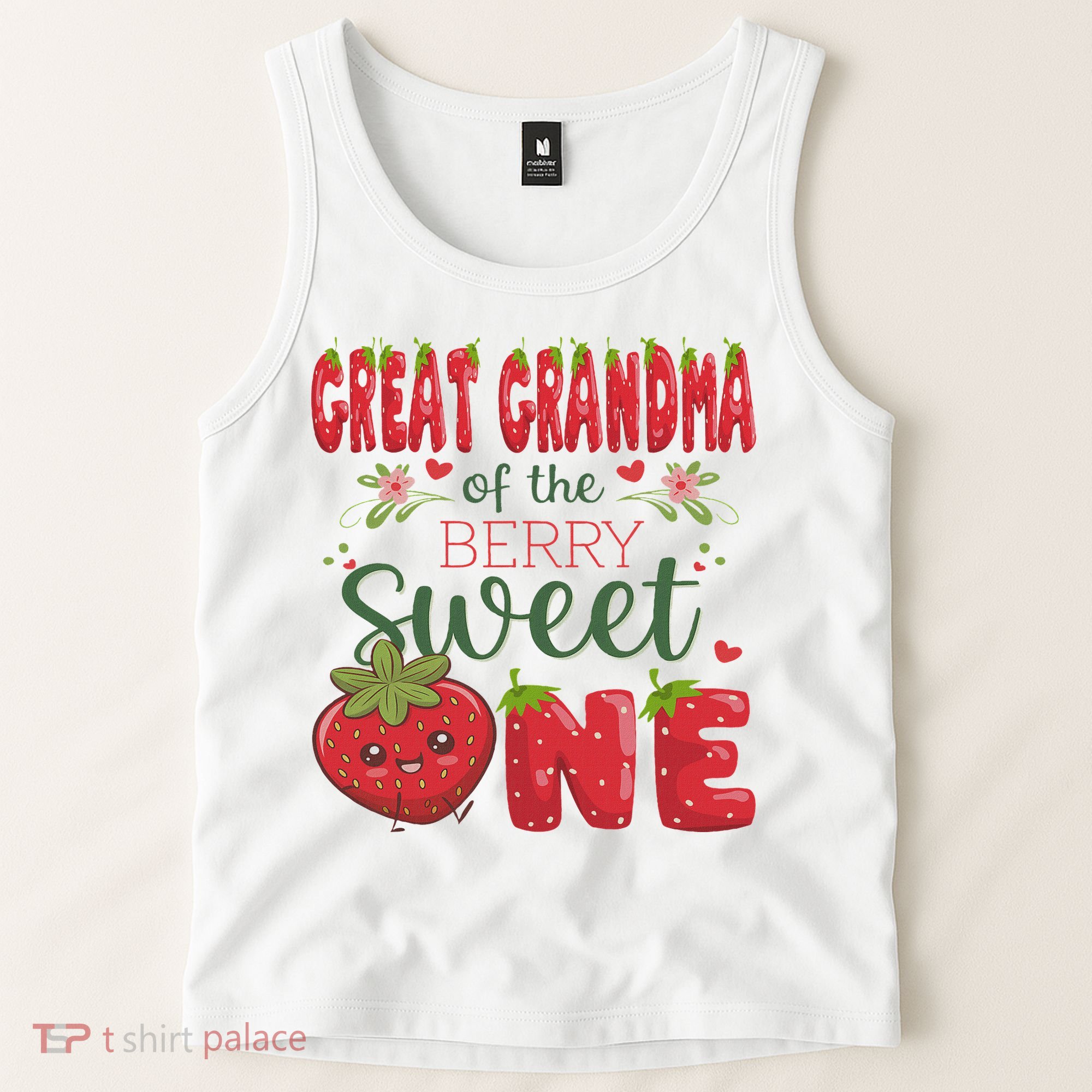 Great Grandma Of The Berry Sweet One 1st Birthday Strawberry Tank Top