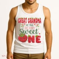 Great Grandma Of The Berry Sweet One 1st Birthday Strawberry Tank Top thumb 3