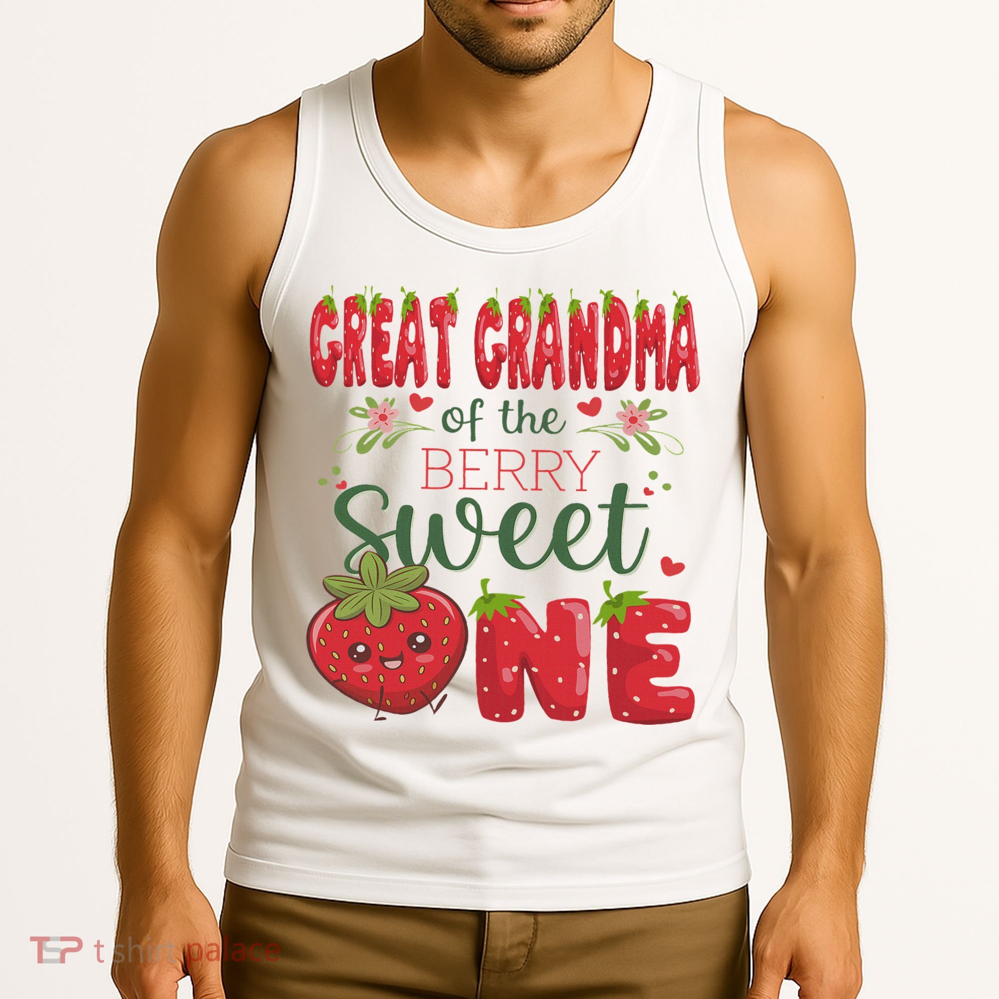 Great Grandma Of The Berry Sweet One 1st Birthday Strawberry Tank Top