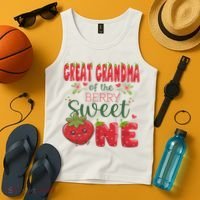 Great Grandma Of The Berry Sweet One 1st Birthday Strawberry Tank Top thumb 4