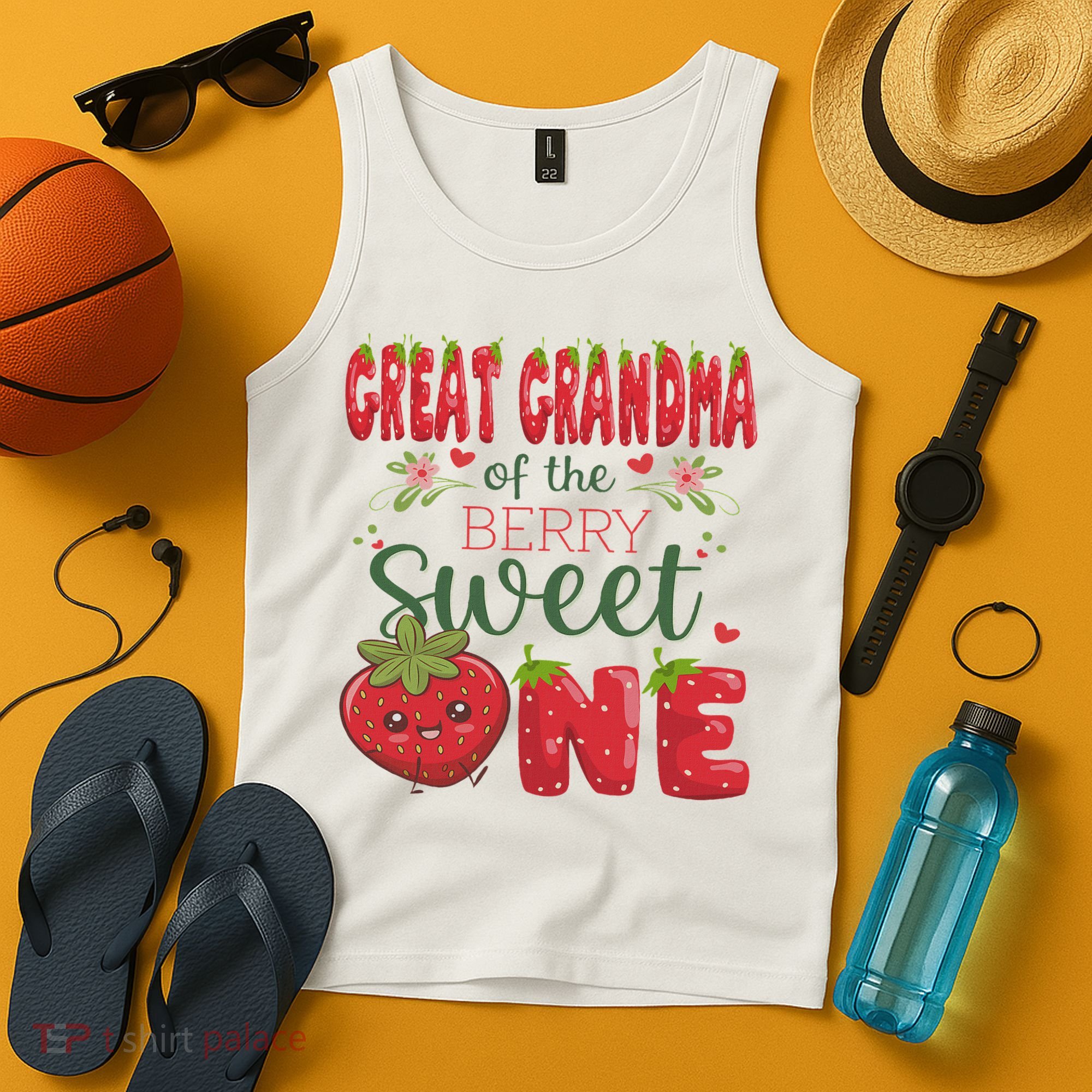 Great Grandma Of The Berry Sweet One 1st Birthday Strawberry Tank Top