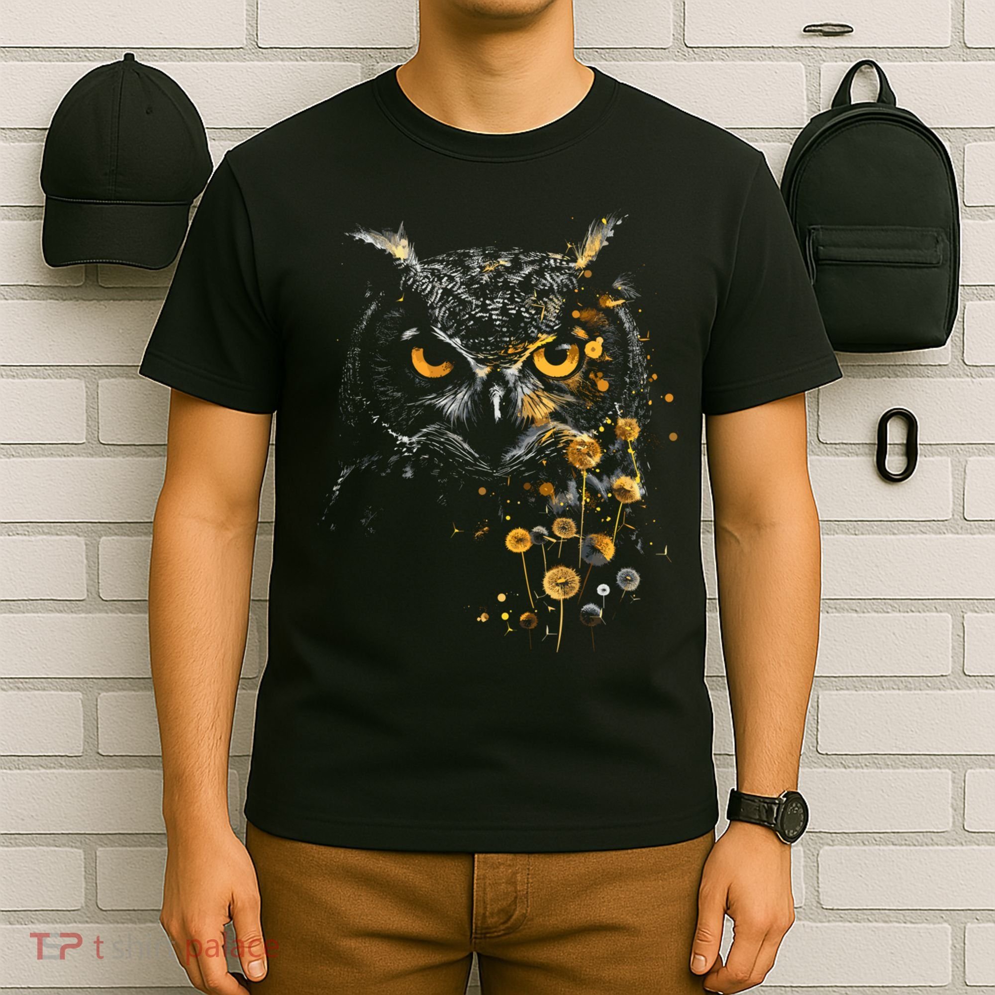 Great Gift Owl Dandelion Wildlife Owls Nature Art  T-Shirt