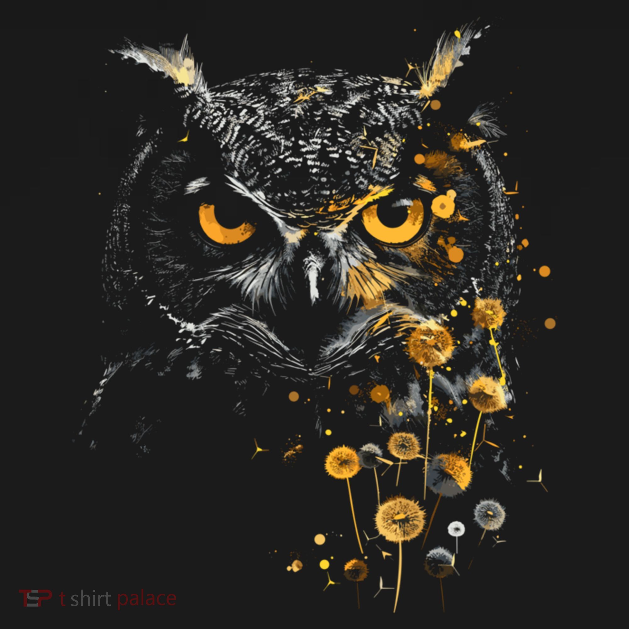 Great Gift Owl Dandelion Wildlife Owls Nature Art  T-Shirt