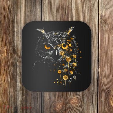 Great Gift Owl Dandelion Wildlife Owls Nature Art  Coaster
