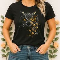 Great Gift Owl Dandelion Wildlife Owls Nature Art  Women's T-Shirt thumb 2