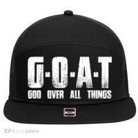 GOAT God Over All Things 7 Panel Mesh Trucker Snapback Hat thumb 0