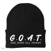 G.O.A.T God Over All Thing Black And White Beanie thumb 0