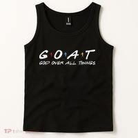 Goat God Over All Things Funny Tank Top thumb 2