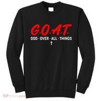 G.O.A.T. God Over All Things Funny Apparel Sweatshirt thumb 0
