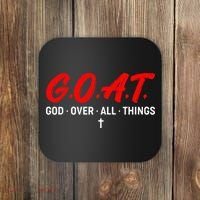 G.O.A.T. God Over All Things Funny Apparel Coaster thumb 0