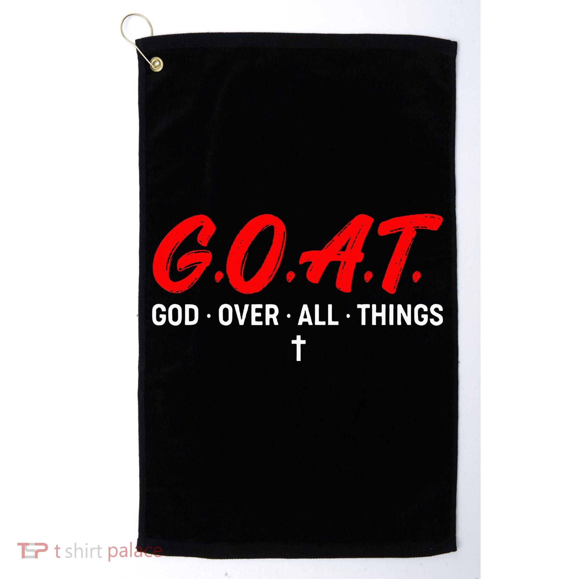 G.O.A.T. God Over All Things Funny Apparel Golf Towel