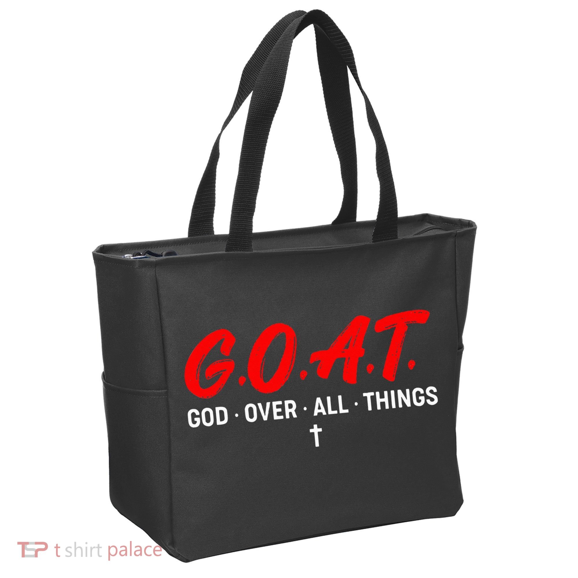 G.O.A.T. God Over All Things Funny Apparel Tote Bag