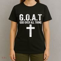 G.O.A.T God Over All Thing Christian Gifts Cross Faith T-Shirt thumb 4