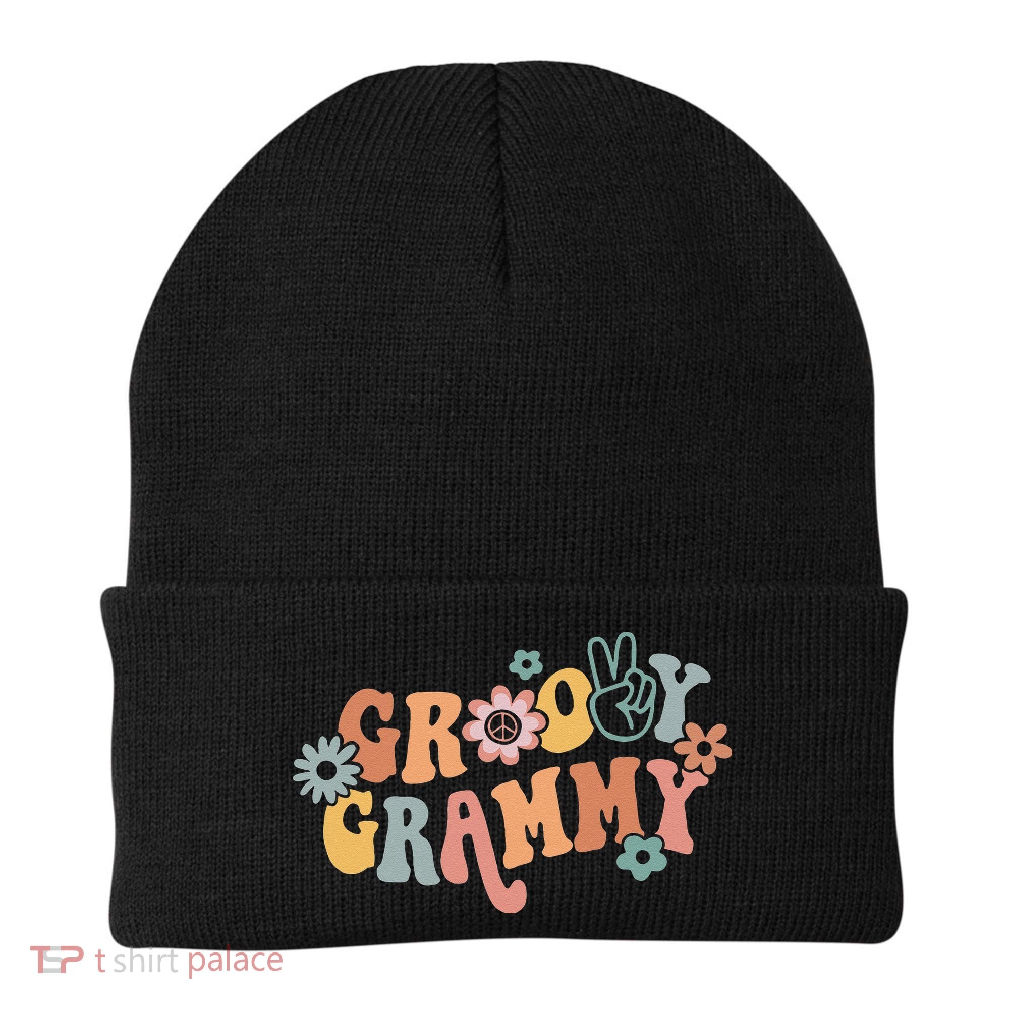 Groovy Grammy One Thankful Grammy Thanksgiving Christmas Beanie