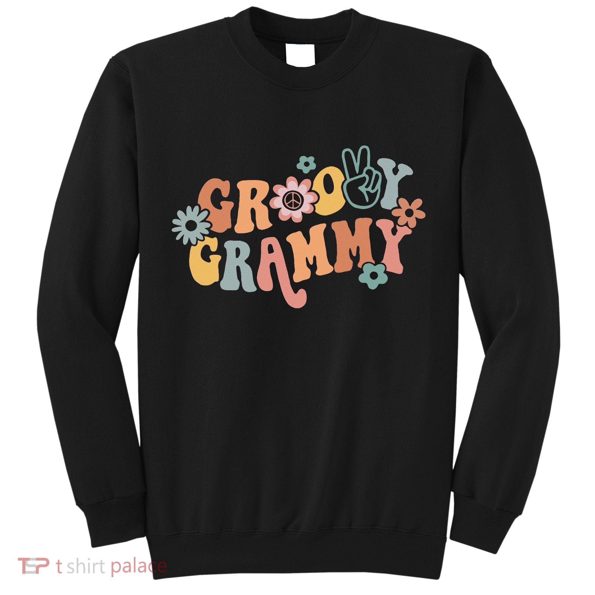 Groovy Grammy One Thankful Grammy Thanksgiving Christmas Tall Sweatshirt