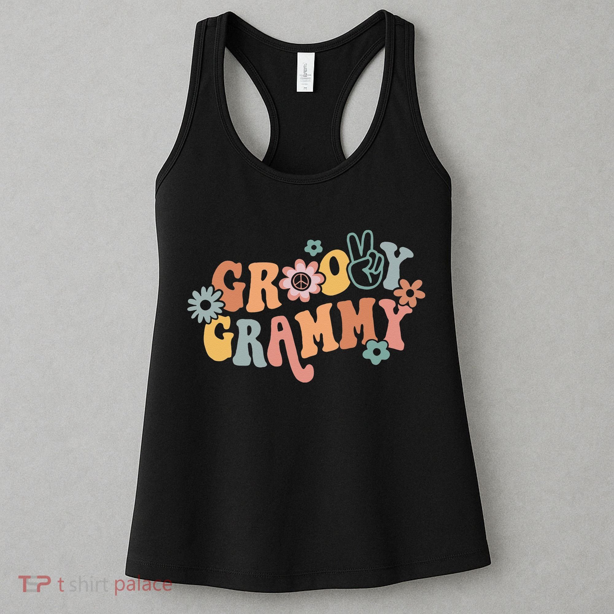 Groovy Grammy One Thankful Grammy Thanksgiving Christmas Women's Tank Top