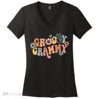 Groovy Grammy One Thankful Grammy Thanksgiving Christmas Women's V-Neck T-Shirt thumb 0