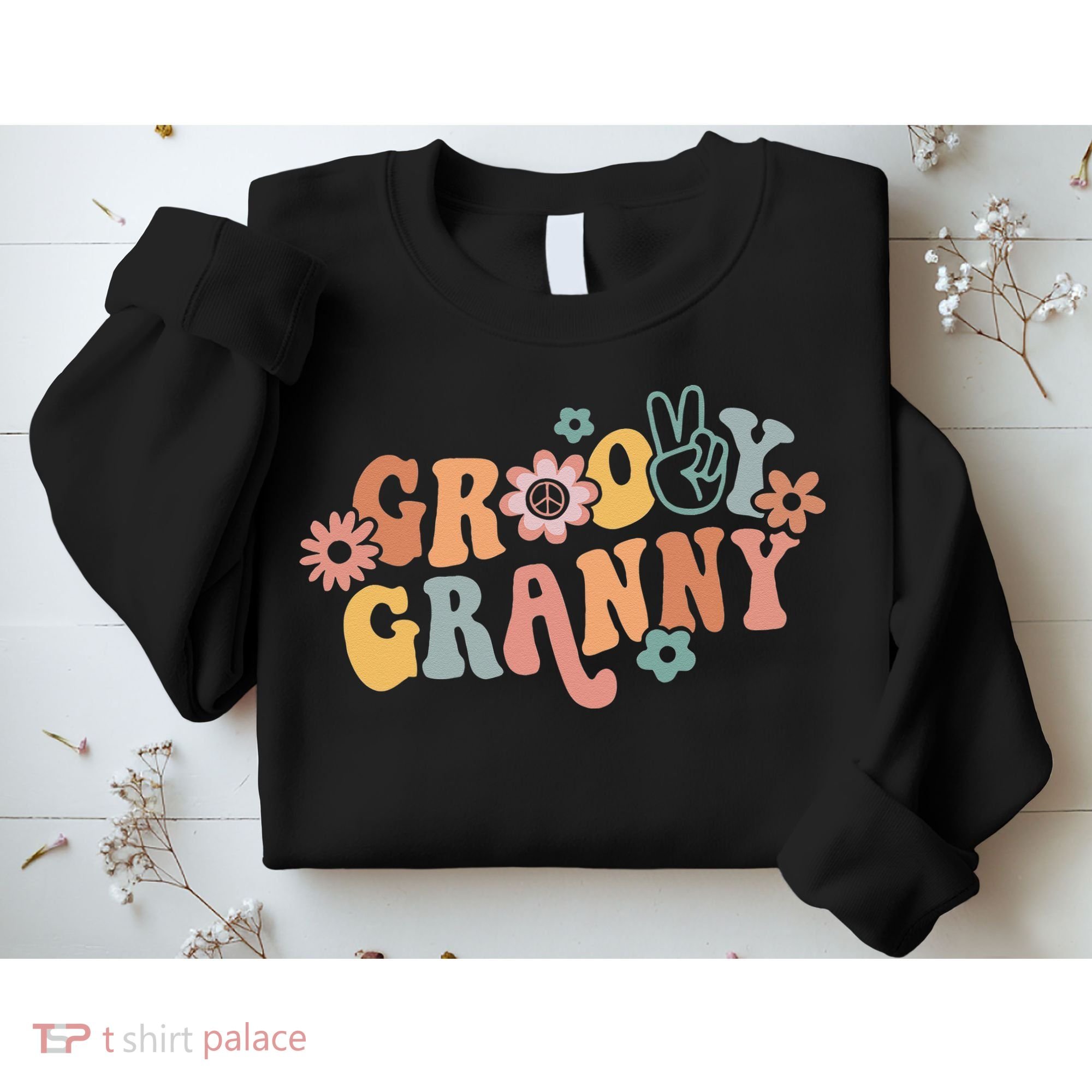 Groovy Granny One Thankful Granny Thanksgiving Christmas Sweatshirt