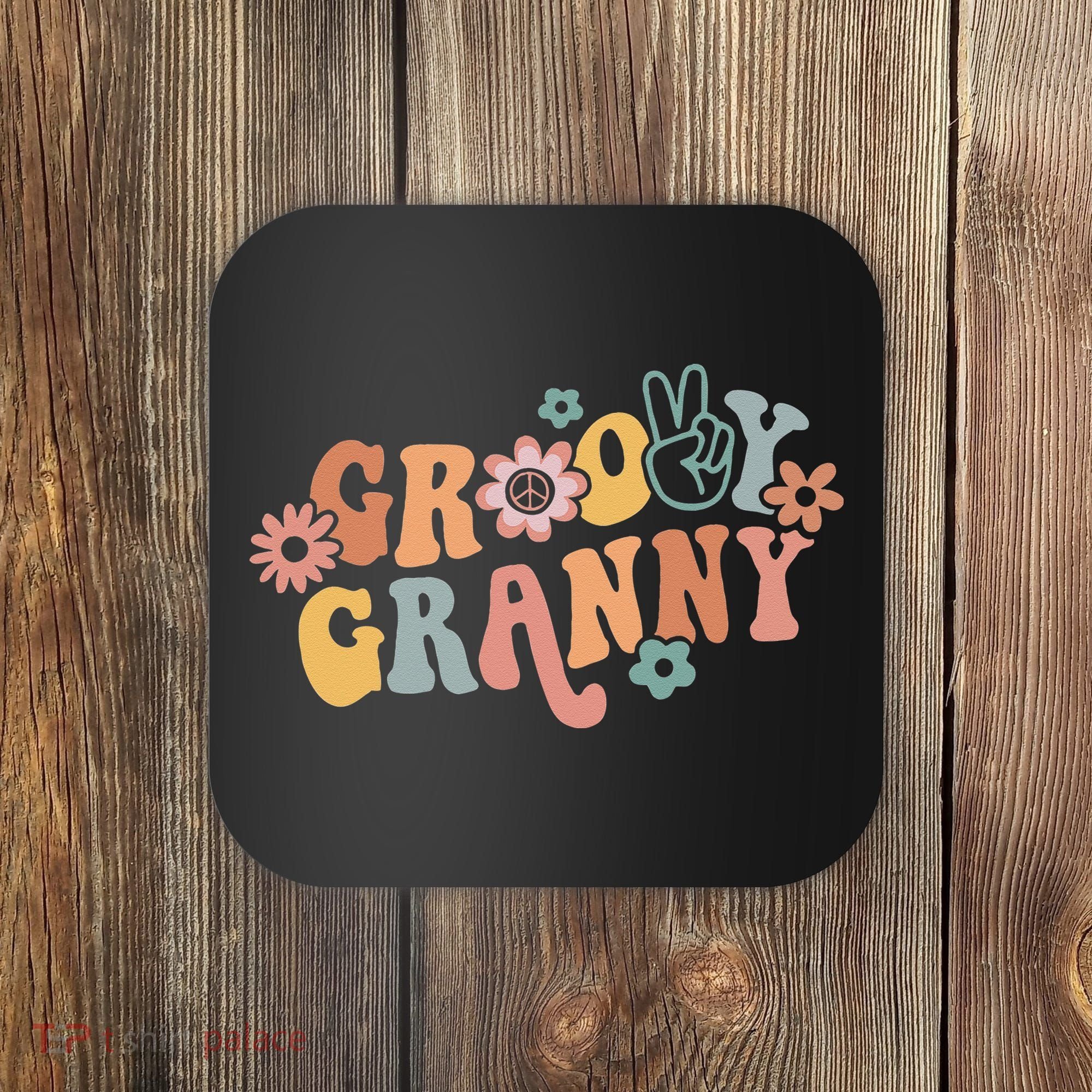 Groovy Granny One Thankful Granny Thanksgiving Christmas Coaster