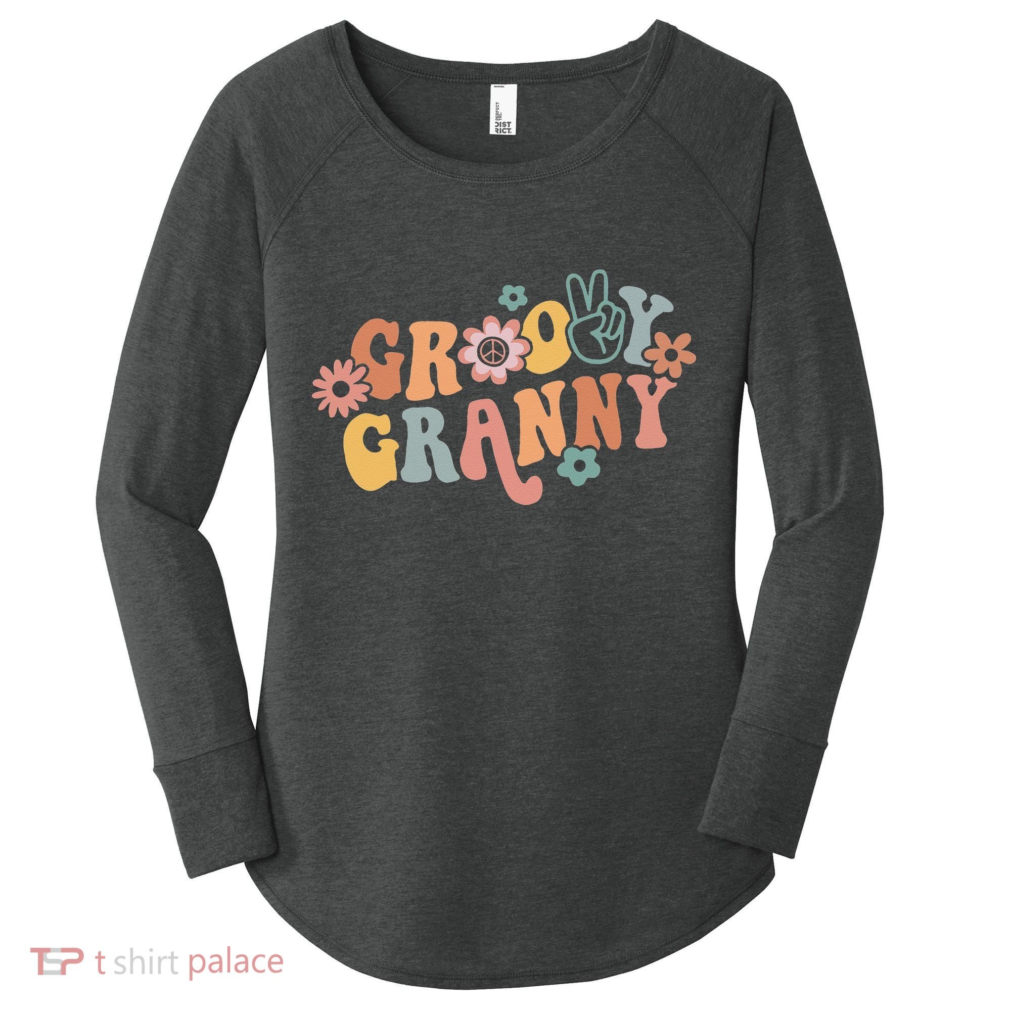 Groovy Granny One Thankful Granny Thanksgiving Christmas Women's Perfect Tri Tunic Long Sleeve Shirt