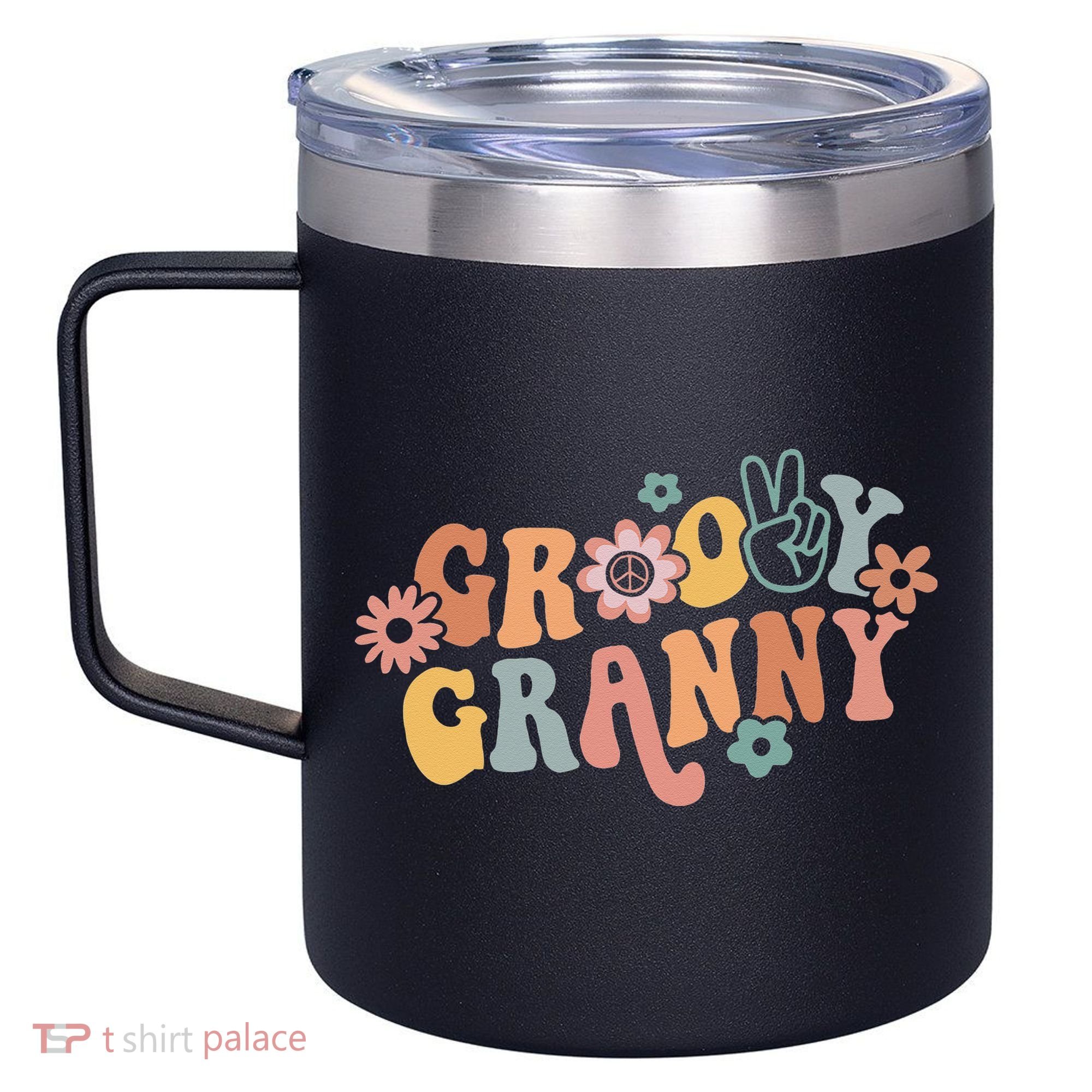 Groovy Granny One Thankful Granny Thanksgiving Christmas 12oz Stainless Steel Coffee Mug