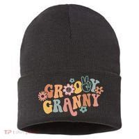 Groovy Granny One Thankful Granny Thanksgiving Christmas Sustainable Knit Beanie thumb 0
