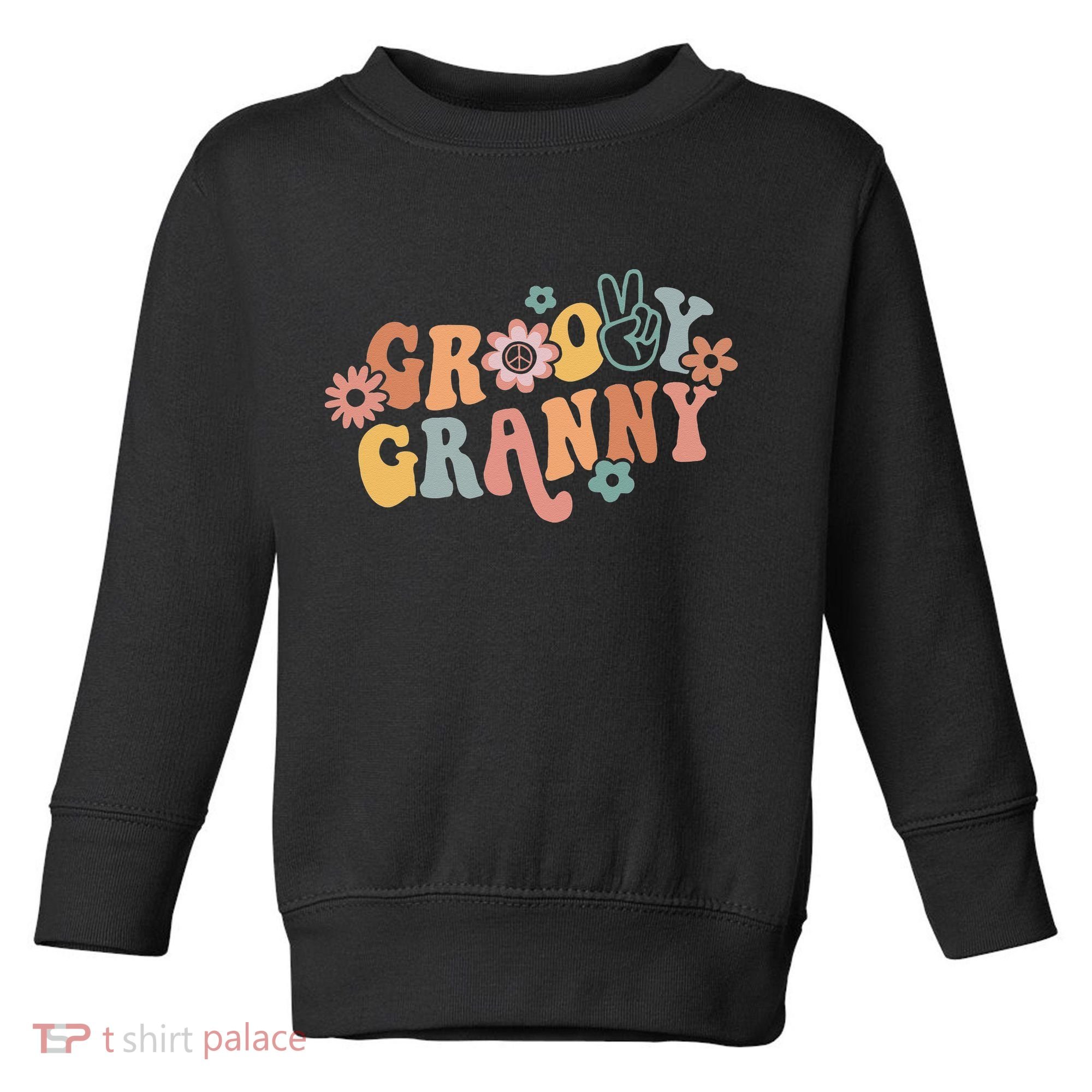Groovy Granny One Thankful Granny Thanksgiving Christmas Toddler Sweatshirt