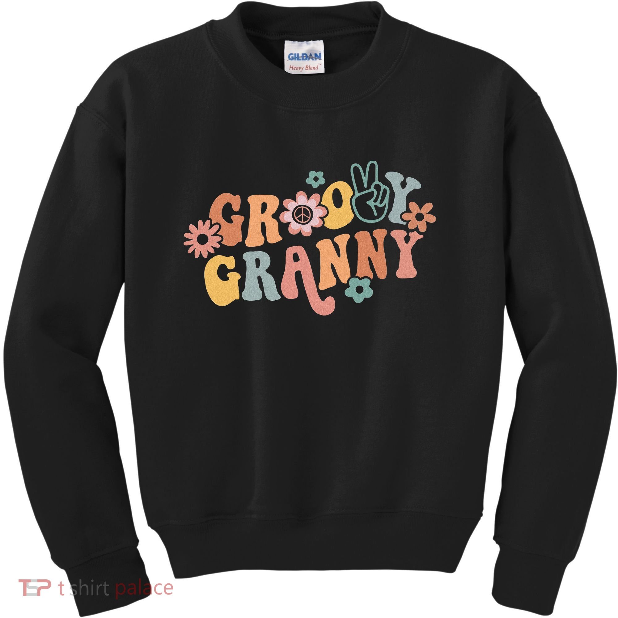 Groovy Granny One Thankful Granny Thanksgiving Christmas Kids Sweatshirt