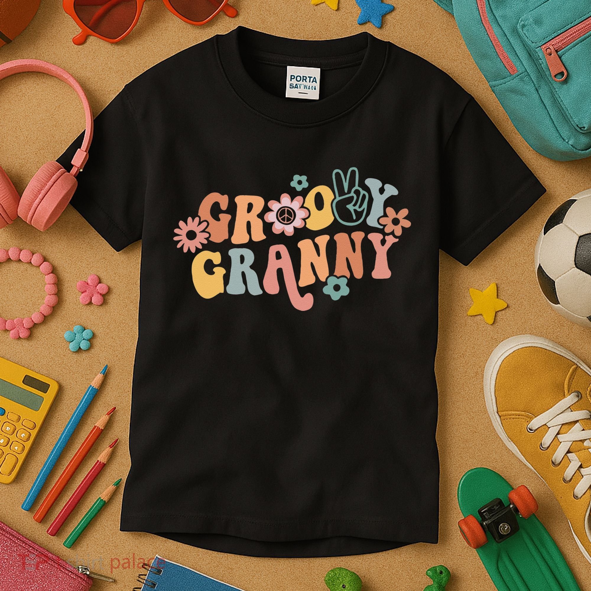 Groovy Granny One Thankful Granny Thanksgiving Christmas Kids T-Shirt