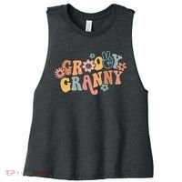 Groovy Granny One Thankful Granny Thanksgiving Christmas Women's Racerback Cropped Tank thumb 0