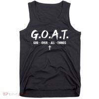 G.O.A.T God Over All Things Cross Christian Faith Tank Top thumb 0