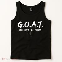 G.O.A.T God Over All Things Cross Christian Faith Tank Top thumb 2