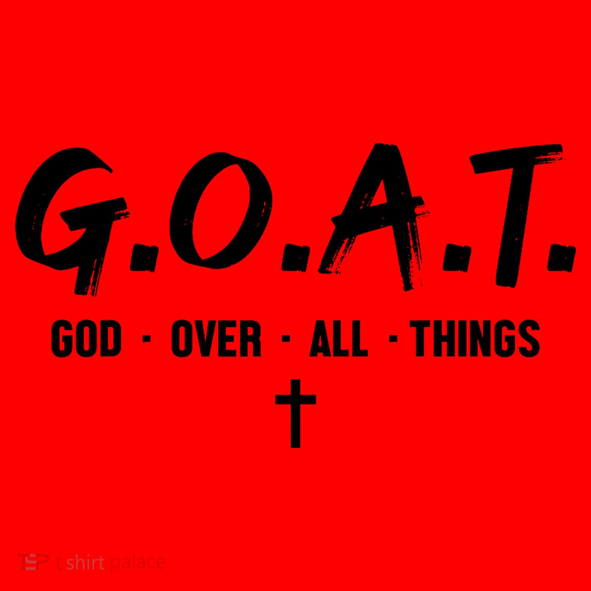 G.O.A.T God Over All Things Cross Christian Faith Santa Hat