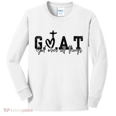 Goat God Over All Things Kids Long Sleeve Shirt