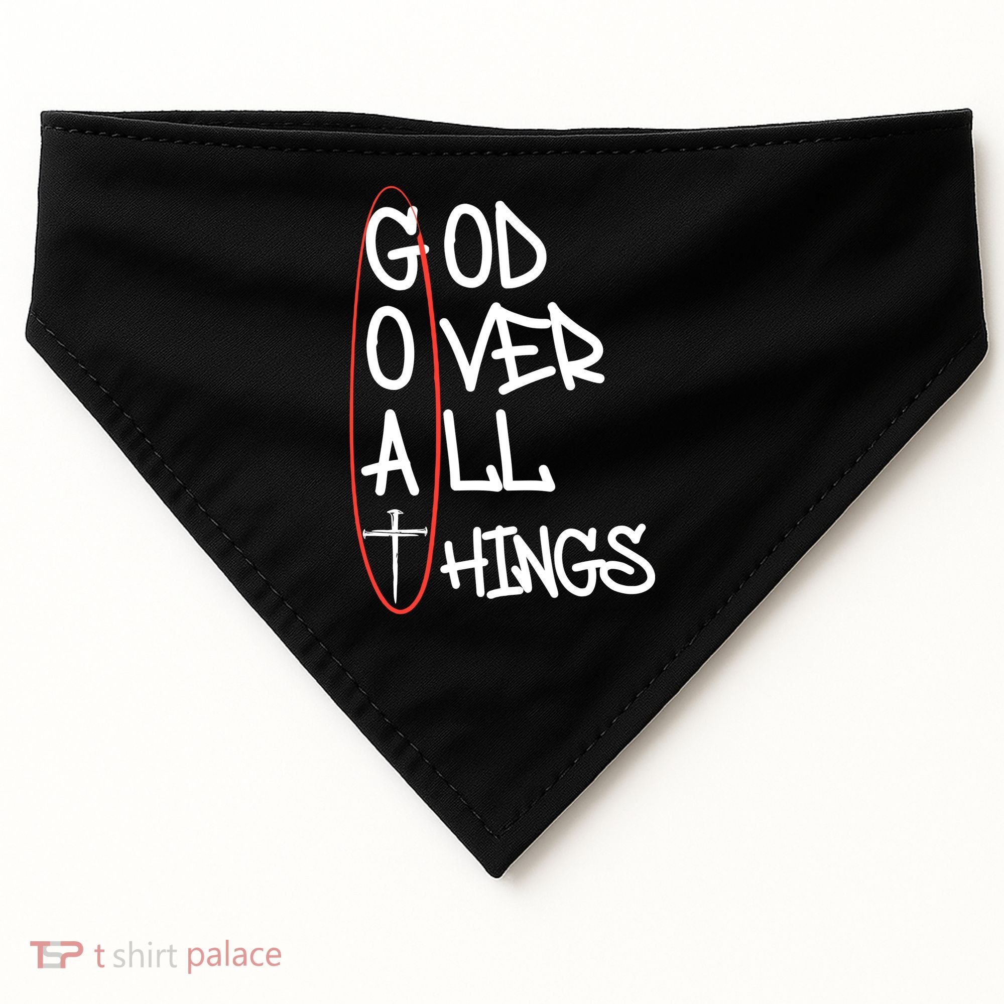 Goat God Over All Things Faith Christian USA-Made Doggie Bandana