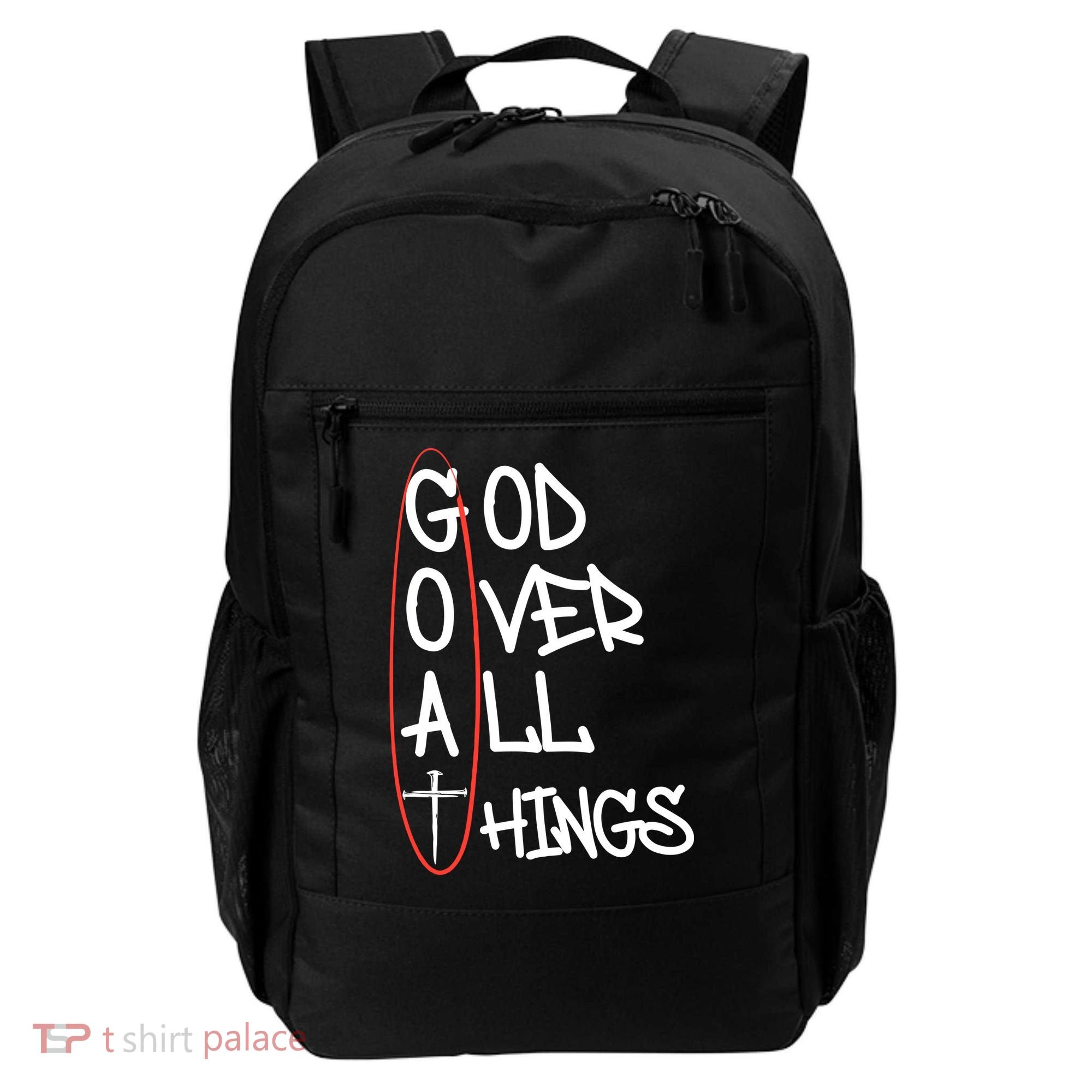 Goat God Over All Things Faith Christian Backpack