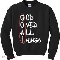 Goat God Over All Things Faith Christian Kids Sweatshirt thumb 0