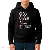 Goat God Over All Things Faith Christian Kids Hoodie thumb 4