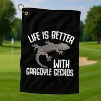 Gargoyle Gecko Owner Lizard Keeping Reptile Keeper Cool Gift Golf Towel thumb 1