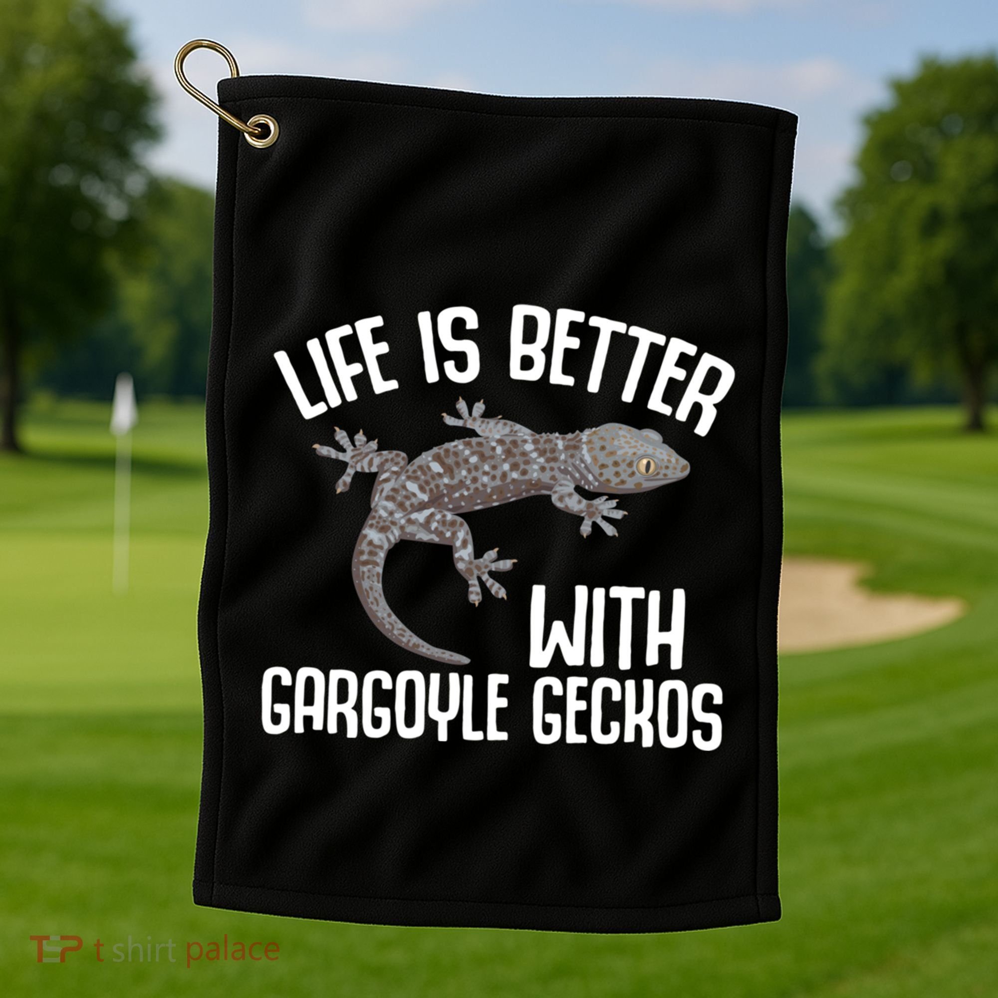Gargoyle Gecko Owner Lizard Keeping Reptile Keeper Cool Gift Golf Towel
