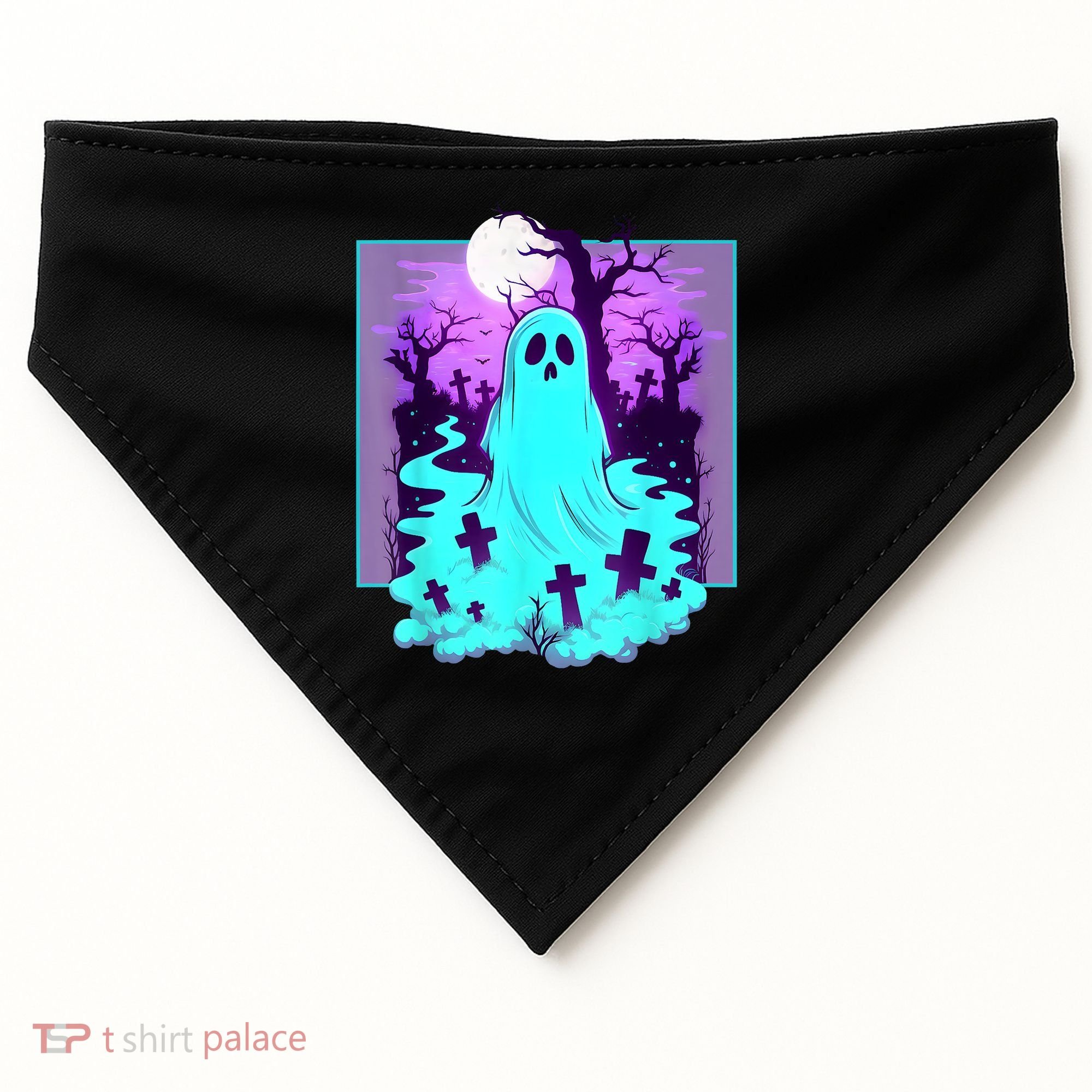 Ghost Graveyard Pastel Goth Cute Spooky Halloween Aesthetic USA-Made Doggie Bandana