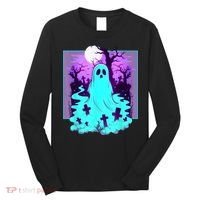 Ghost Graveyard Pastel Goth Cute Spooky Halloween Aesthetic Long Sleeve Shirt thumb 0