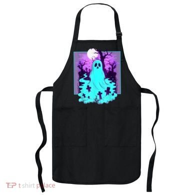 Ghost Graveyard Pastel Goth Cute Spooky Halloween Aesthetic Apron