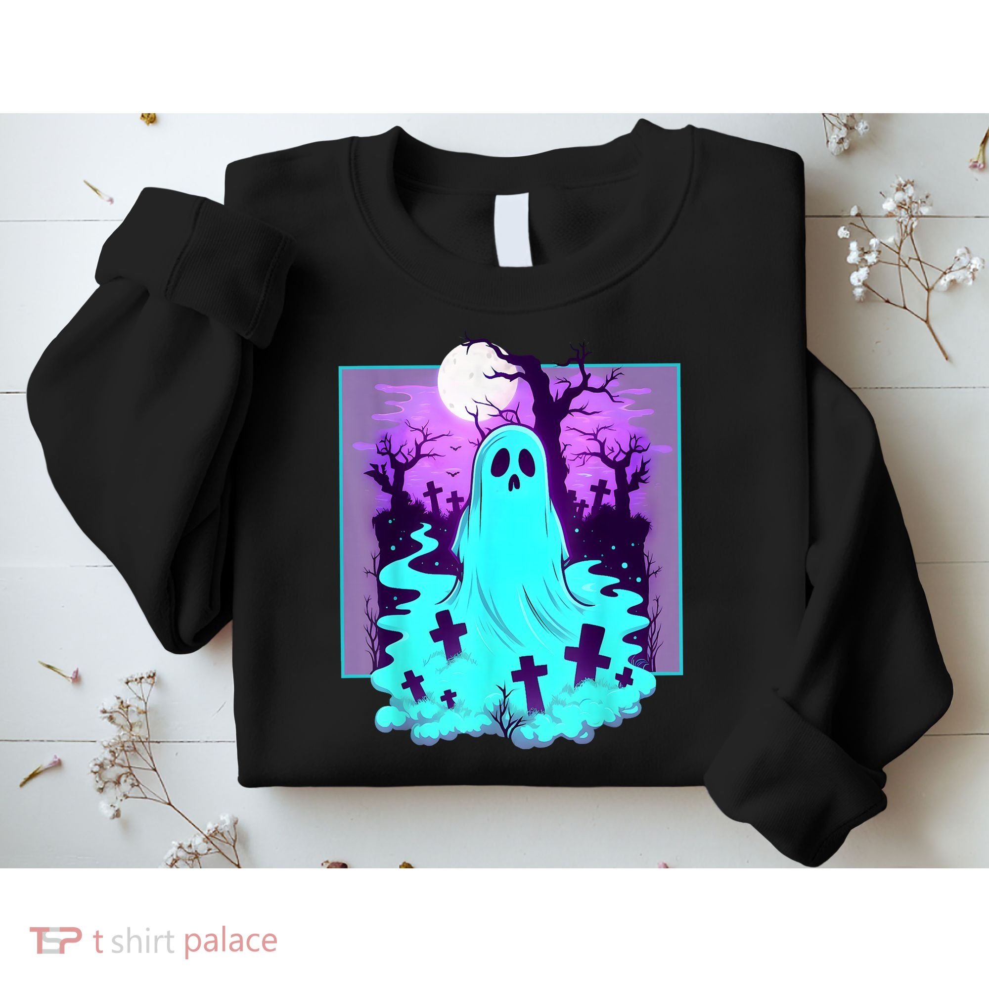 Ghost Graveyard Pastel Goth Cute Spooky Halloween Aesthetic Sweatshirt