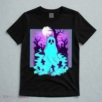 Ghost Graveyard Pastel Goth Cute Spooky Halloween Aesthetic T-Shirt thumb 5